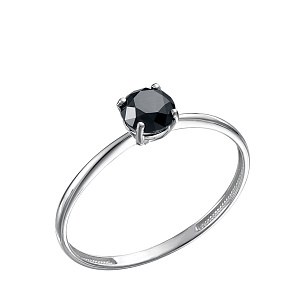 Кольцо из белого золота с бриллиантом