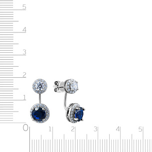 Серьги из серебра с фианитом