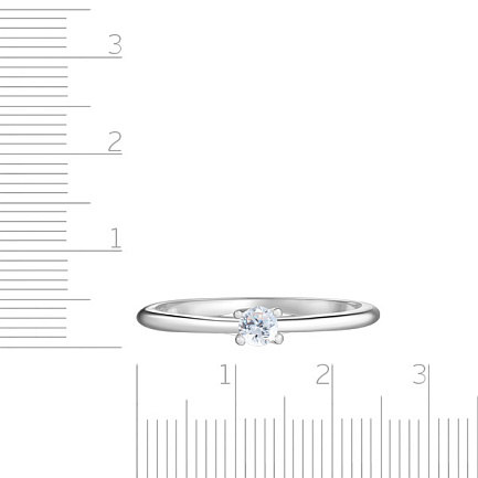 Кольцо из белого золота с бриллиантом