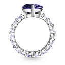 Кольцо из серебра с кварцем, фианитом