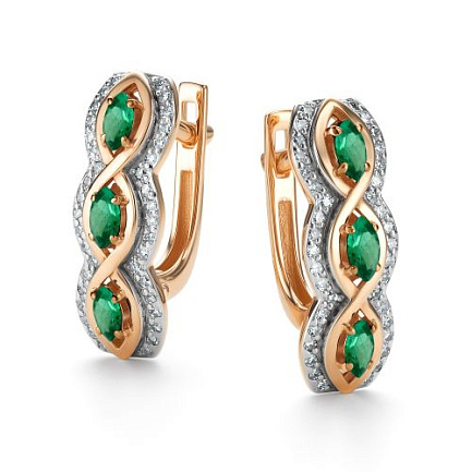 Серьги с английским замком из красного золота