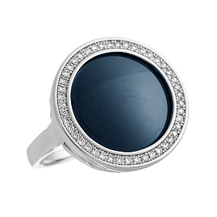 Кольцо из серебра с керамикой, фианитами