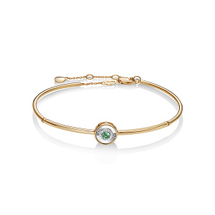 Браслет из красного золота с изумрудом