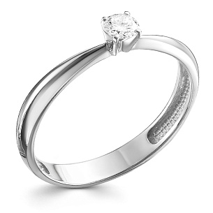 Кольцо из белого золота с бриллиантом