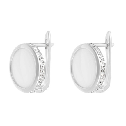 Серьги с английским замком из серебра с керамикой