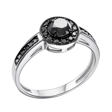 Кольцо из белого золота с бриллиантами