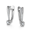 Серьги с английским замком из белого золота с бриллиантами