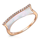 Кольцо из красного золота с бриллиантами, перламутром