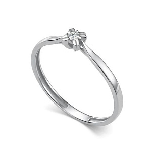 Кольцо из белого золота с бриллиантом