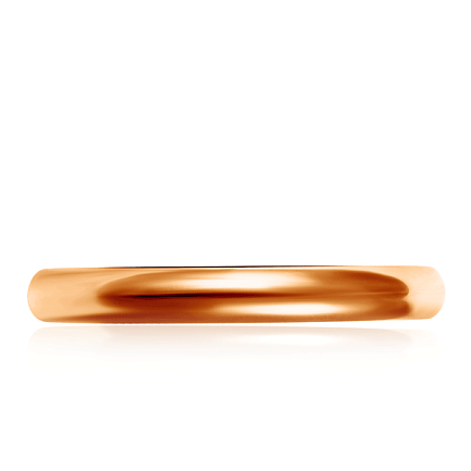 Кольцо обручальное гладкое из красного золота с бриллиантами