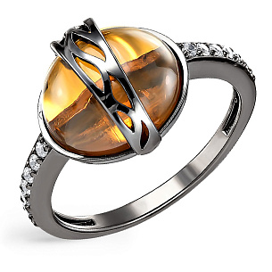 Серебряное кольцо с фианитами, ситалом