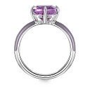 Кольцо из серебра с аметистом, эмалью