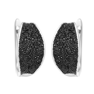 Серьги с английским замком из серебра с глиттером