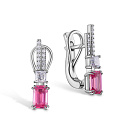 Серьги с английским замком из белого золота