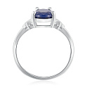 Кольцо из серебра с корундом, фианитом