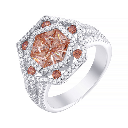 Кольцо из серебра с фианитом