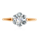 Кольцо из красного золота с фианитом