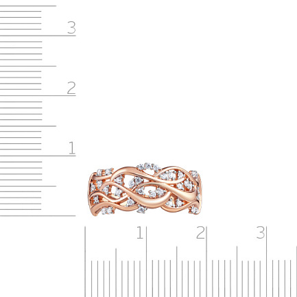 Кольцо из красного золота с фианитом