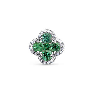 Подвеска из белого золота с бриллиантами, изумрудом