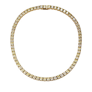 Колье из серебра с позолотой, фианитом