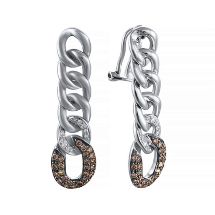 Серьги из белого золота с бриллиантами