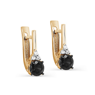 Серьги с английским замком из красного золота