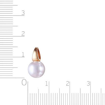 Подвеска из красного золота с жемчугом