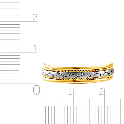 Кольцо обручальное из комбинированного золота