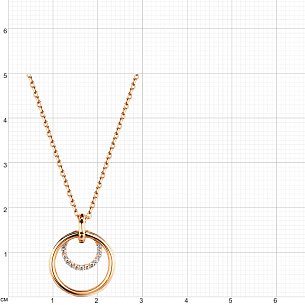 Колье из красного золота с фианитом