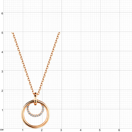 Колье из красного золота с фианитами