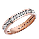 Кольцо обручальное из красного золота с бриллиантами