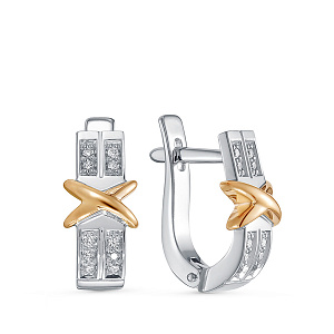 Серьги из белого золота с бриллиантами