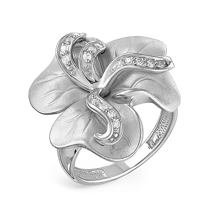 Кольцо из серебра с фианитами