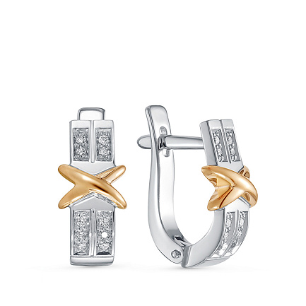 Серьги из белого золота с бриллиантами