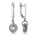 Серьги с английским замком из серебра с фианитом