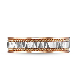 Кольцо обручальное с алмазной гранью