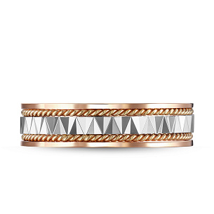 Кольцо обручальное с алмазной гранью