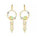 Серьги с английским замком из серебра с пренитом