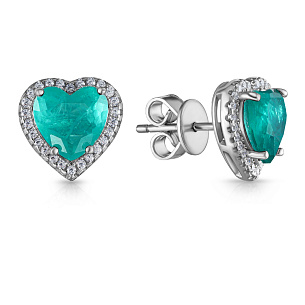 Серьги из серебра с цирконием