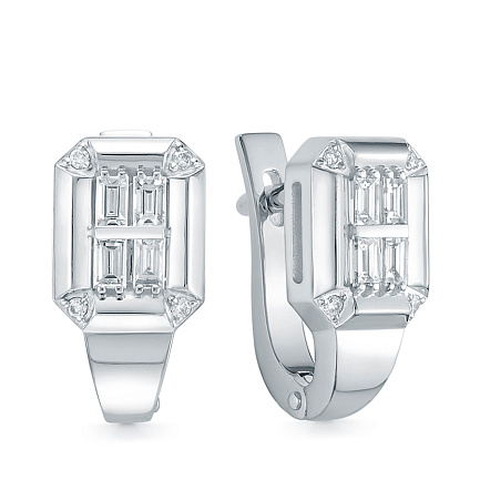 Серьги из белого золота с бриллиантами