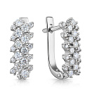 Серьги с английским замком из белого золота с бриллиантами