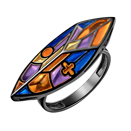 Кольцо из серебра с эмалью