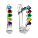 Серьги с английским замком из серебра с фианитом