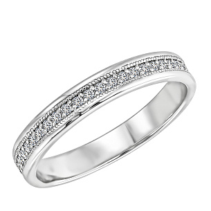 Кольцо обручальное из белого золота с бриллиантом