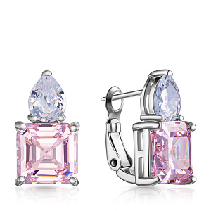 Серьги из серебра с фианитом