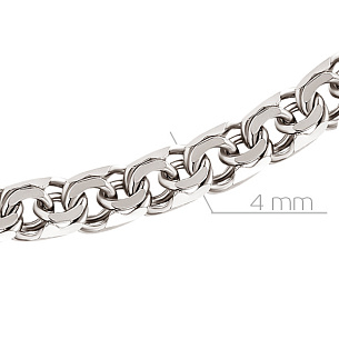 Цепь ручной работы из серебра, плетение шпрингелевое