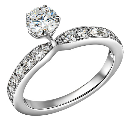 Кольцо из белого золота с бриллиантами