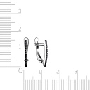 Серьги с английским замком из белого золота с фианитом