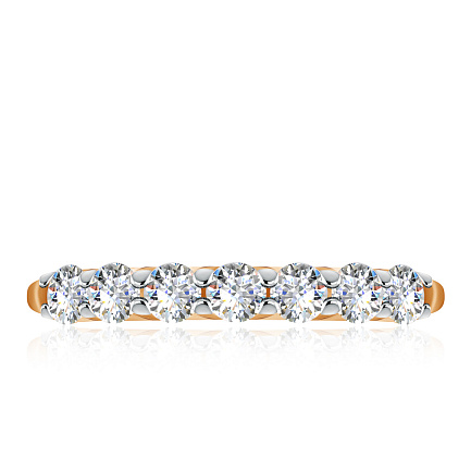 Кольцо из красного золота с фианитом