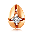 Подвеска из красного золота с бриллиантом